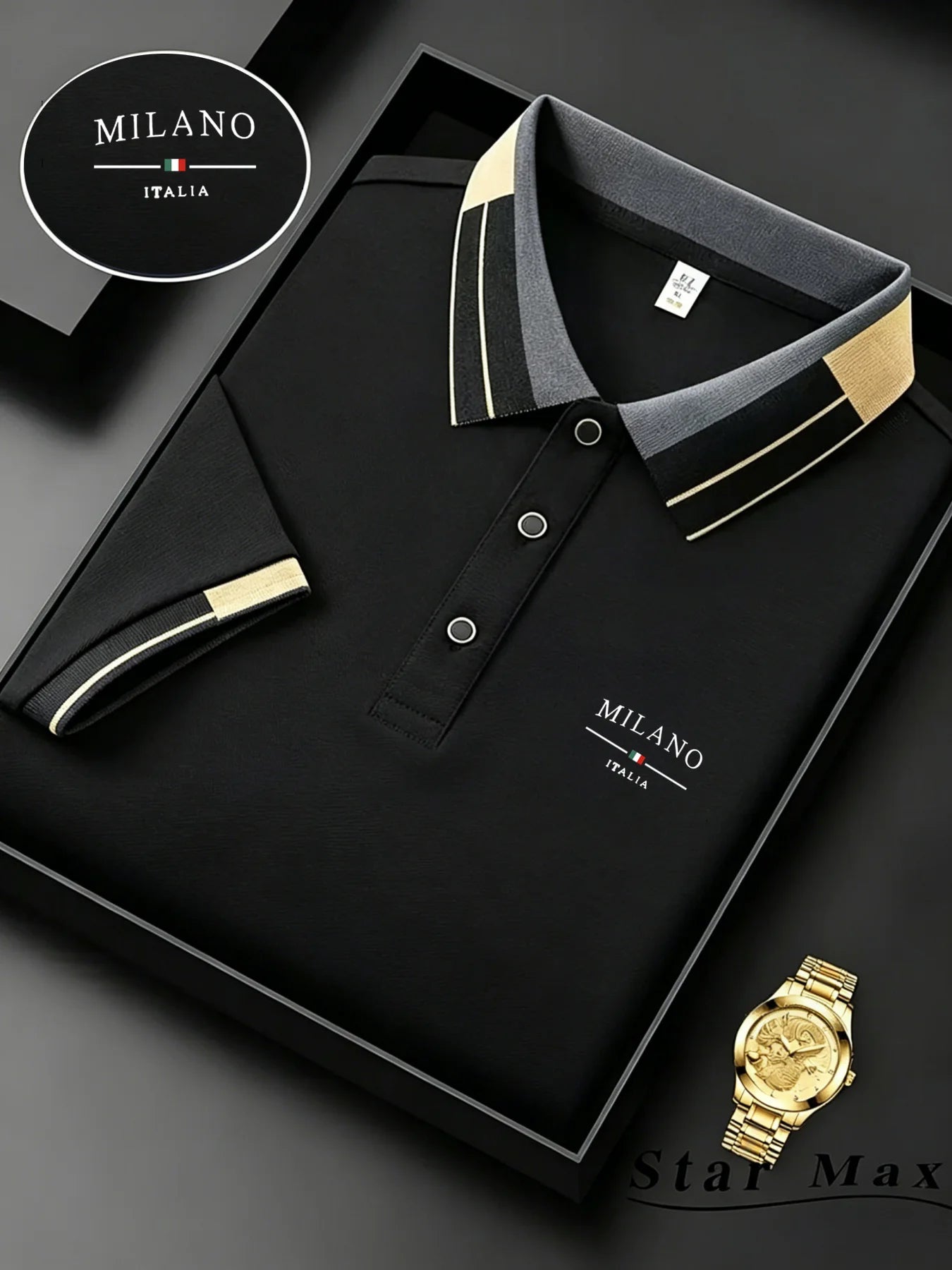 Men's luxury short-sleeve polo shirt with horse embroidery, Milanese style summer casual T-shirt, men's business brand clothing