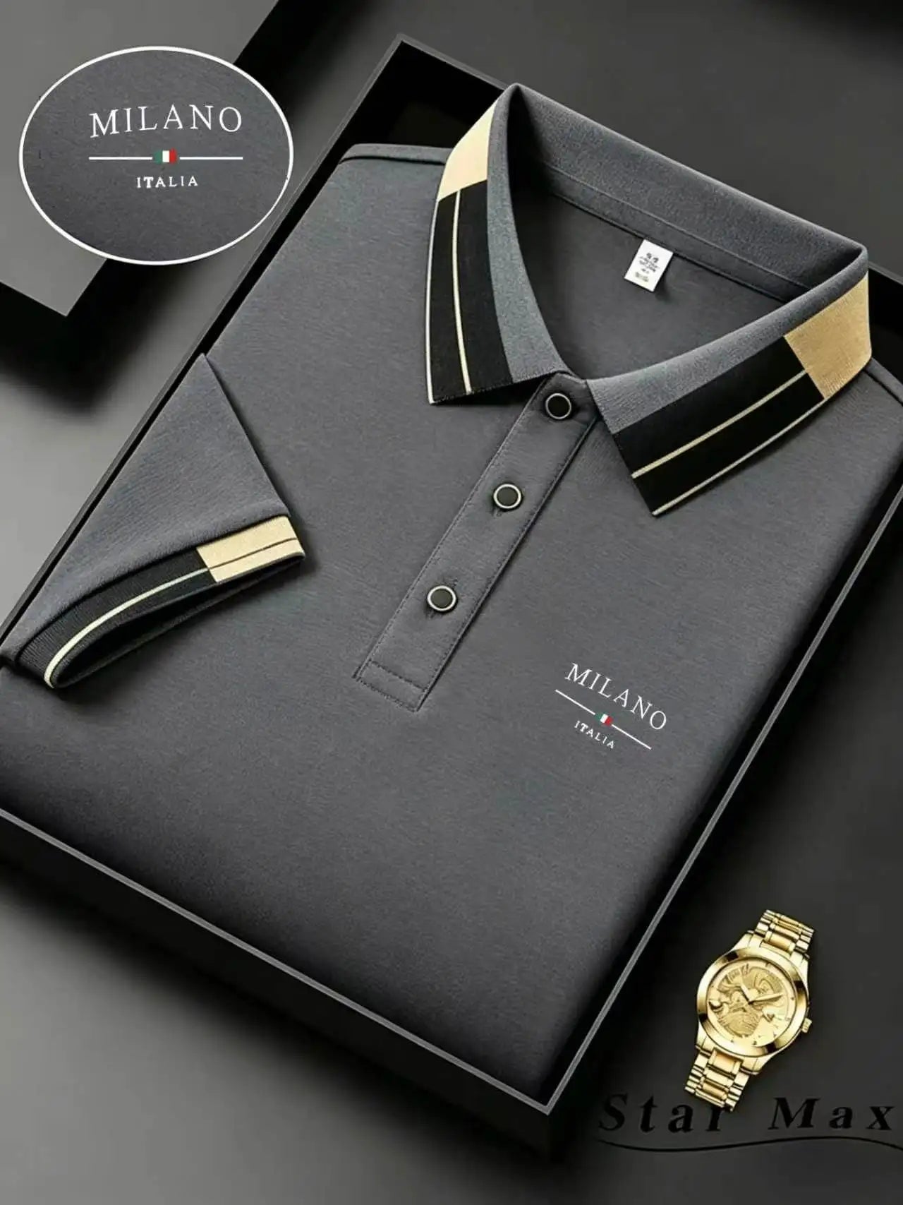 Men's luxury short-sleeve polo shirt with horse embroidery, Milanese style summer casual T-shirt, men's business brand clothing